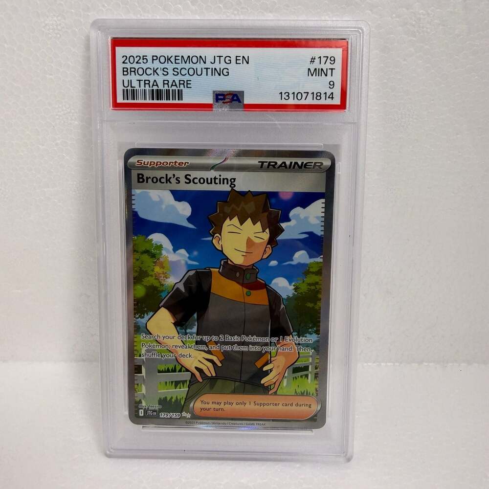 2025 Pokemon JTG EN Brock's Scouting Ultra Rare #179 PSA 9 Mint